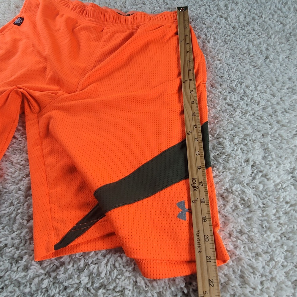 Under Armour NFL Combine Shorts Mens Large Orange 1243227 Training Mesh Excellen - Picture 9 of 13